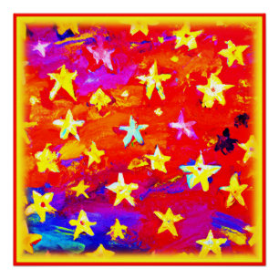 Póster Cores Vibrantes de Estrelas. Comprar Agora