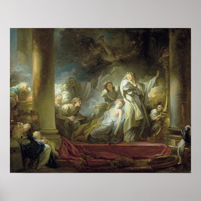 Poster Coresus se sacrificando para salvar Callirhoe (Frente)