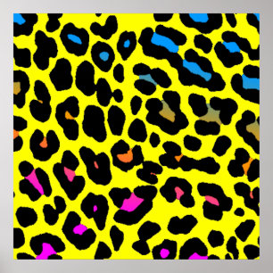 Póster Corey Tiger 80s Manchas-Leopardo (Amarelo)