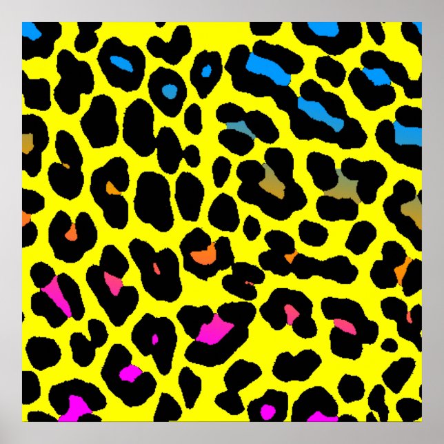 Póster Corey Tiger 80s Manchas-Leopardo (Amarelo) (Frente)