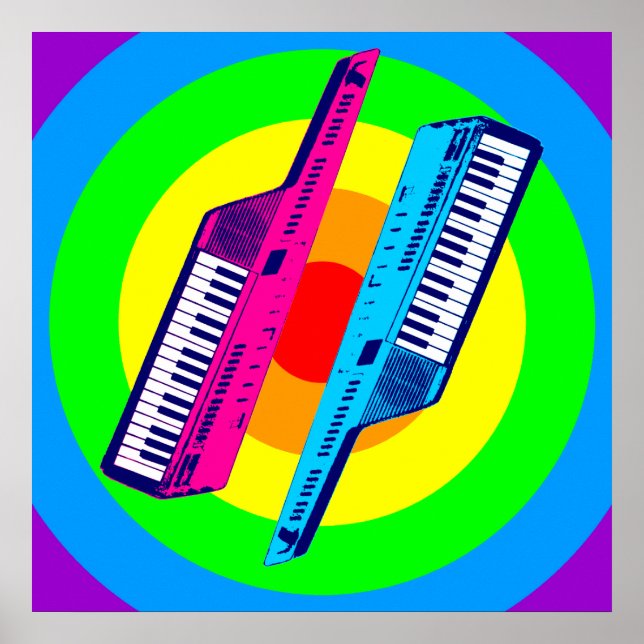 Poster Corey Tiger 80s - Sintetização do Keytar da Imagem (Frente)