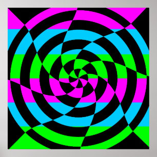 Póster Corey Tiger 80s Vintage Op Art