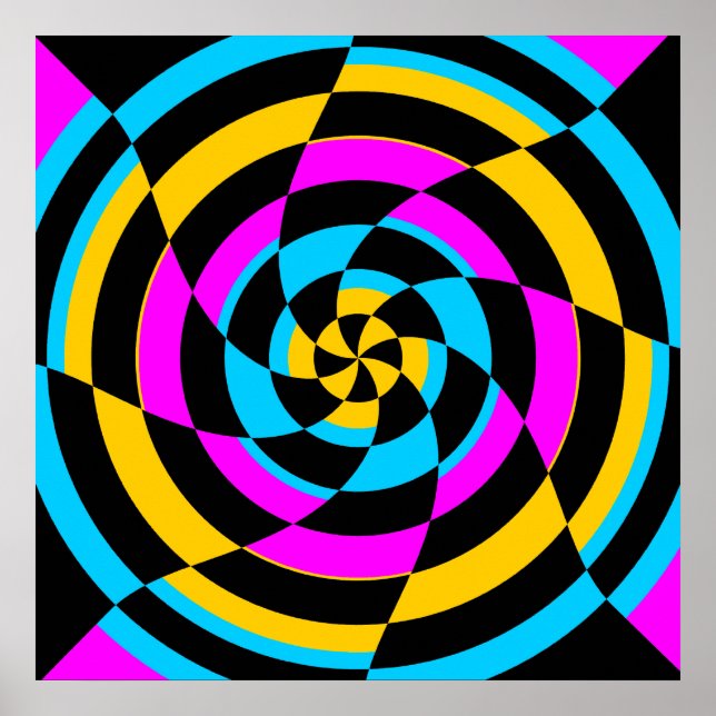 Póster Corey Tiger 80s Vintage Op Art (Frente)