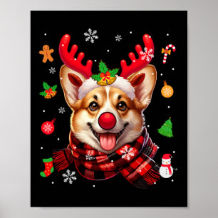 Poster Corgi Cosplay Reindeer Fam Proprietária da Fama de