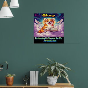 Poster Corgi Cristão Abraçando Seu Propósito Para Mim