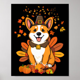 Poster Corgi de Ação de Graças Peru 1