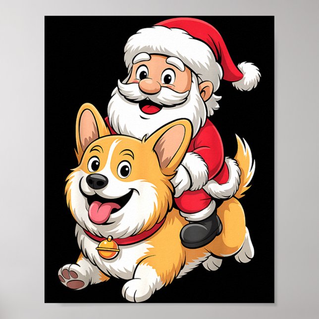 Poster Corgi Dog Lover Kids Men Women Corgi Christmas Paj (Frente)