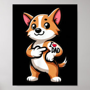 Poster Corgi I Adoro Tatuagem De Cachorro Engraçado De Pa