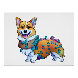 Póster Corgi laranja fofo para um humor positivo