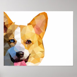 Poster Corgi Low Poly Art