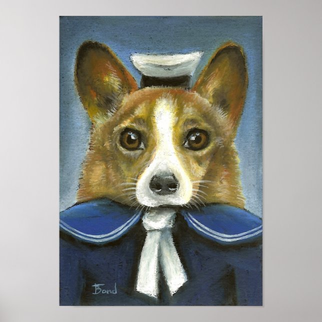 Póster corgi, o marinheiro (Frente)