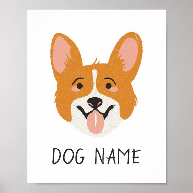 Poster CORGI Personalizável - Adicione o Nome do Cachorro (Frente)