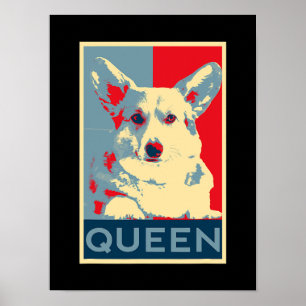Poster Corgi Queen Art Dog Art Para Fãs De Corgis E Cach