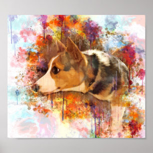 Poster Corgi satisfeito de Galês