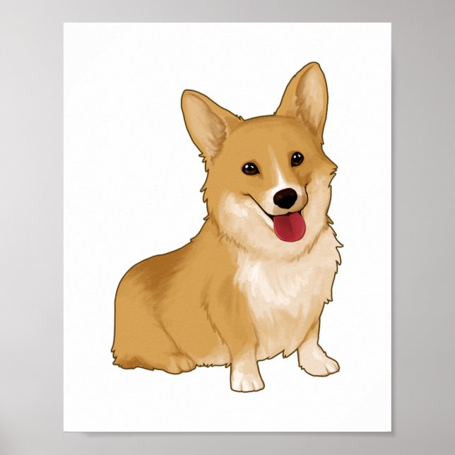 Poster Corgi sorridente (Frente)