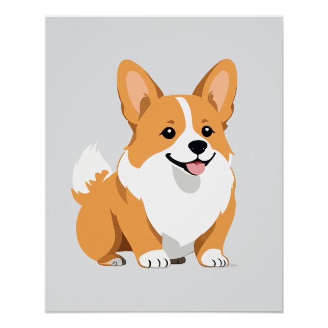 Póster Corgi Vetor Art Animal Modern Urban Graphic Pet (Frente)