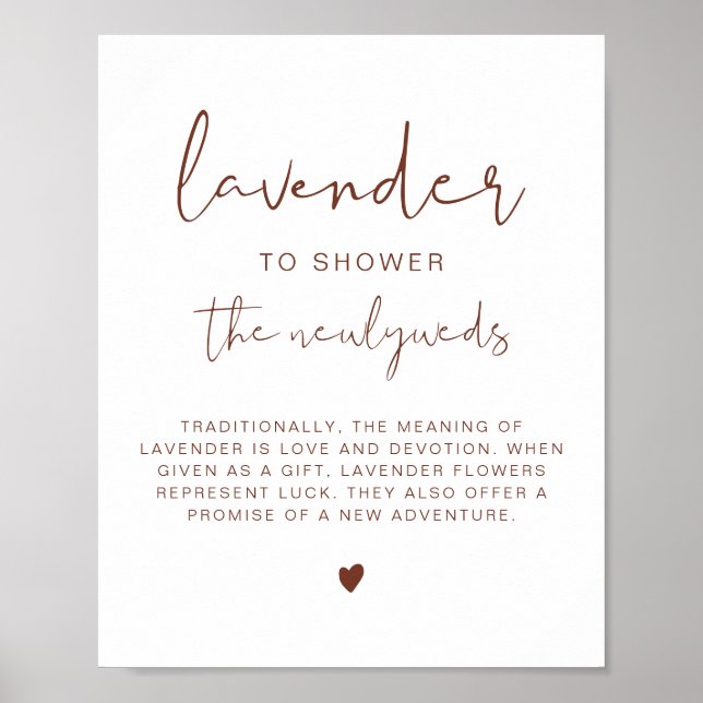 Poster CORIANDER Boho Rust Lavanda Tosse Sinal de Casamen (Frente)