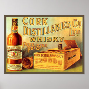 Póster Cork Distilleries Whisky Vintage Anúncio