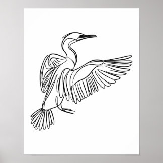Poster Cormorant Line Art Irish Costumes life