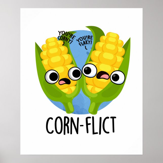 Poster Corn-Flict Funny Corn Pun (Frente)