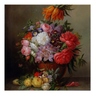 Póster Cornelis Johannes van Hulsteijn Vase com Flores