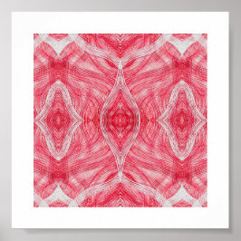 Poster Corner Abstract Bright Red White Watercolor Art