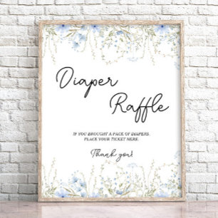 Poster Cornflower Wildflower Chá de fraldas Raffle
