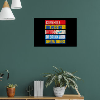 Poster Cornhole Desculpa Perfeita Saco de Feijão Jogador