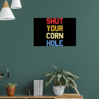 Poster Cornhole Engraçado Cala a Boca Cornhole