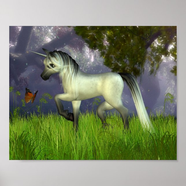 Póster Corno de Toon Bonito com Fundo Woodland (Frente)