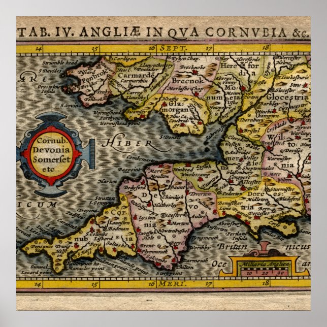 Póster Cornubia Devonia e Somerset (Frente)