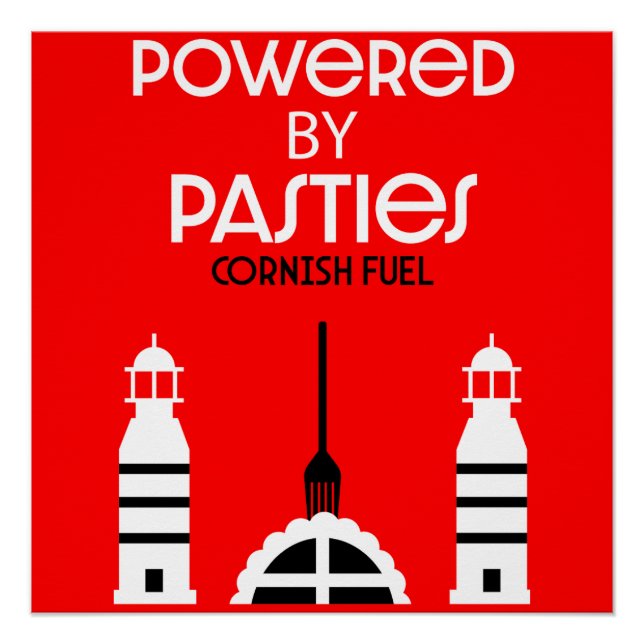 Póster Cornwall Cornish Pasties Comida Inglesa (Frente)