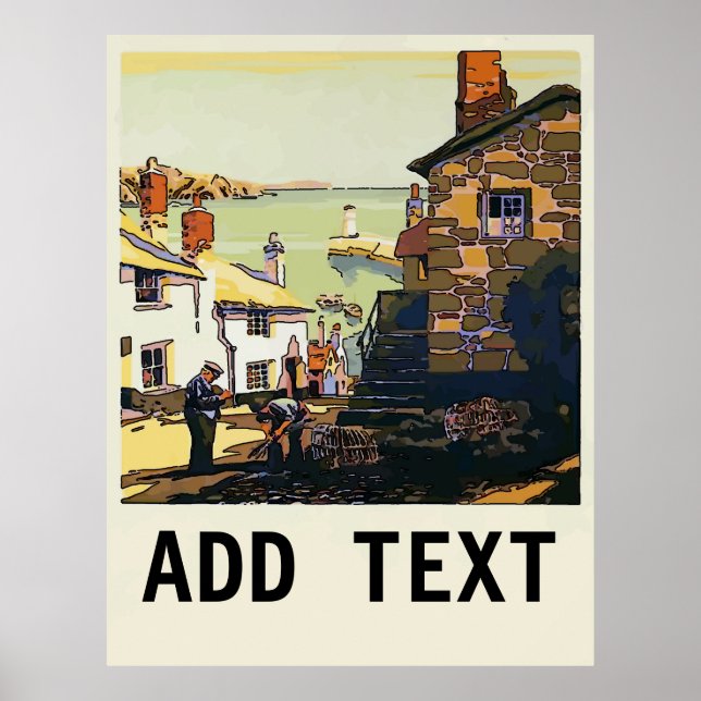 Póster Cornwall, UK add text (Frente)