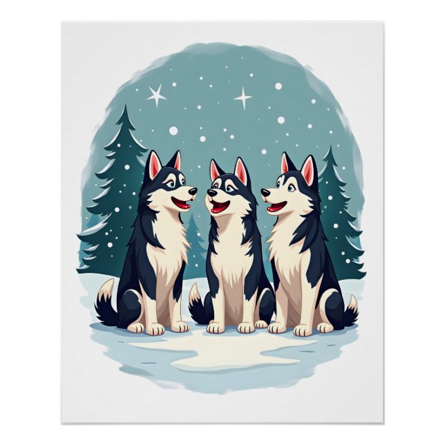 Póster Coro de Natal da Husky (Frente)
