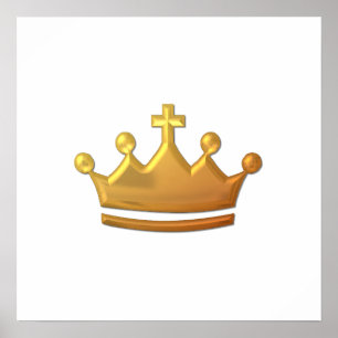 Poster Coroa "3-D" dourada