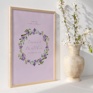 Poster Coroa Botânica Roxa Sinal de Boas-Vindas de Casame