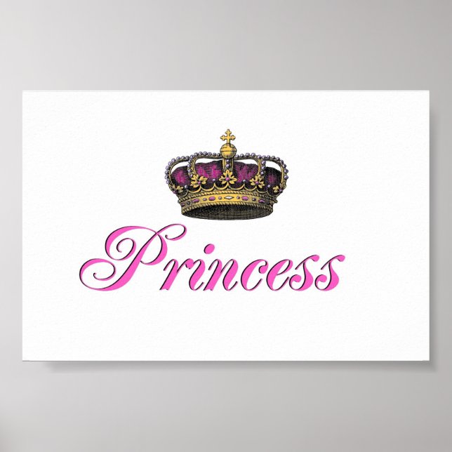 Poster Coroa da princesa no rosa quente (Frente)