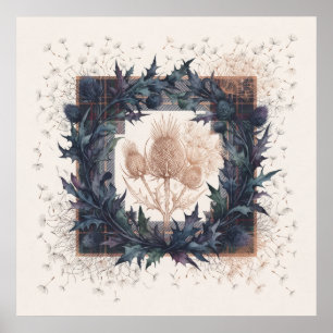 Poster Coroa de Cardo Xadrez Patchwork Teasel Escocesa