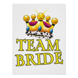 Póster Coroa de casamento da Equipe da Noiva