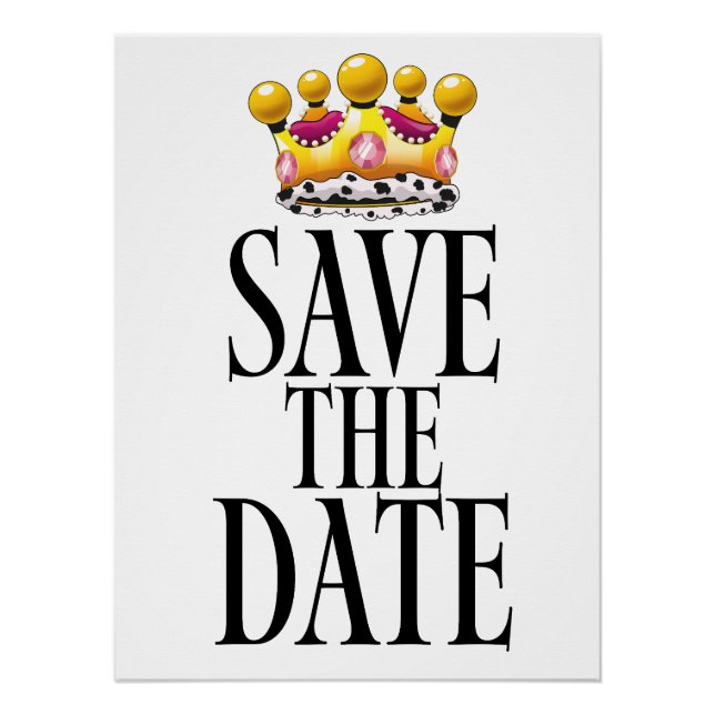 Póster Coroa de casamento Salve a Data (Frente)