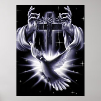 Poster Coroa de Jesus Cristo de Espinhos e Dovas