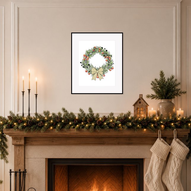 Poster Coroa de Natal Botânica (Bring quiet holiday charm to your home.)