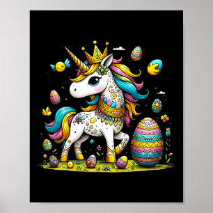 Poster Coroa de Unicórnio de Páscoa Presente Ovos Fofo Me