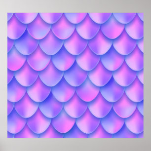 Poster Coroa holográfica de sereia, textura vibrante de f