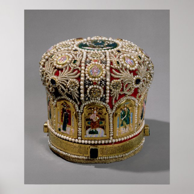Póster Coroa mitra com pérolas e preciosos (Frente)