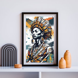 Poster Coroa no Patrimônio - Rainha Tribal Afrocêntrica