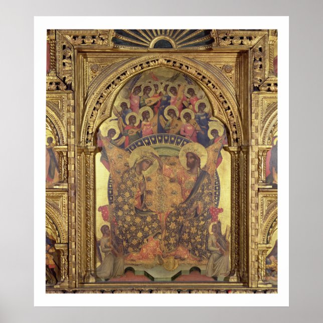 Póster Coronação da Virgem (detalhe do poliptych) (Frente)