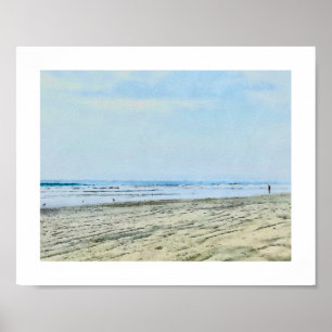 Poster Coronado Beach California Watercolor Painting