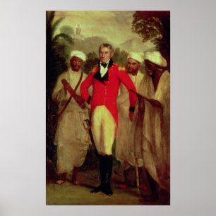 Póster Coronel Colin Mackenzie e seus pandits indianos