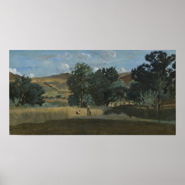 Poster Corot - Campo De Trigo Na Região De Morvan 1842 (Frente)
